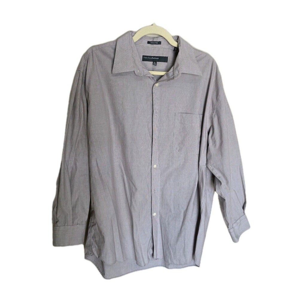 Perry Ellis Long Sleeve Button Down Shirt Men's Size 17.5 32/33 100% Cotton